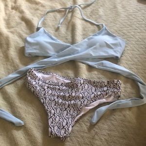 Blue and Gray bikini from shein